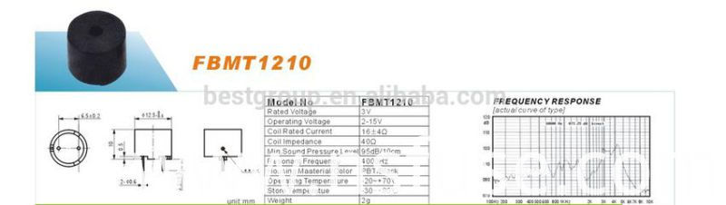 Fbmt1210 Magnetic Buzzer Piezo Buzzer Mechanical Buzzer (FBELE)